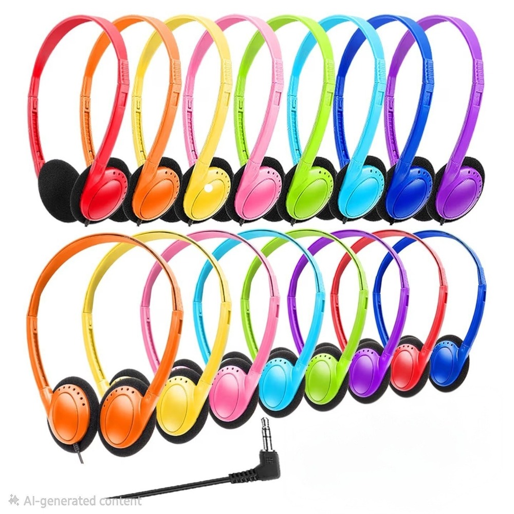 WENSDO Bulk Headphones Packs Of 10 Multi Color for School Classrom K-12 Like New